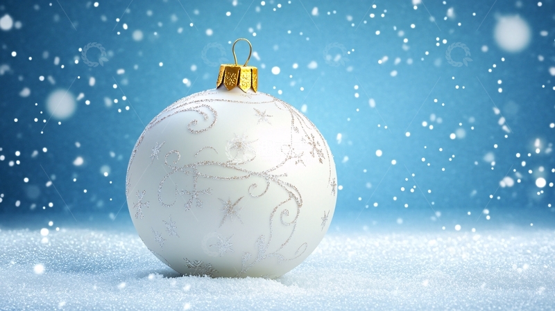高清大图下载【趣麦麦图】节日气氛雪花球体