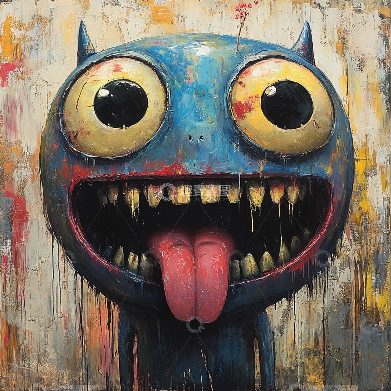 高清大图下载【趣麦麦图】小怪物装饰画4