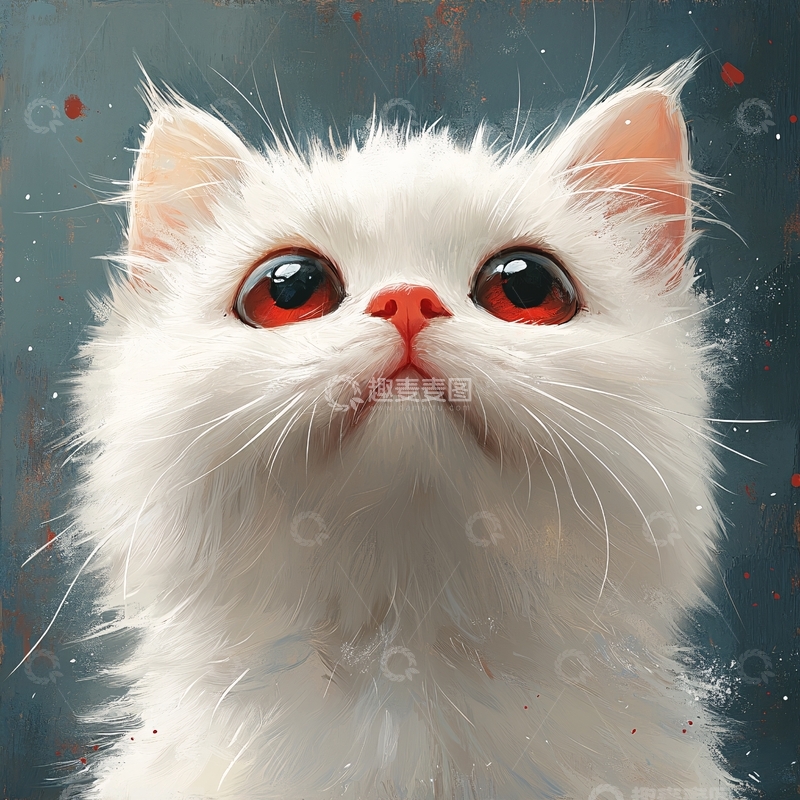 高清大图下载【趣麦麦图】手绘大眼萌猫咪装饰画11