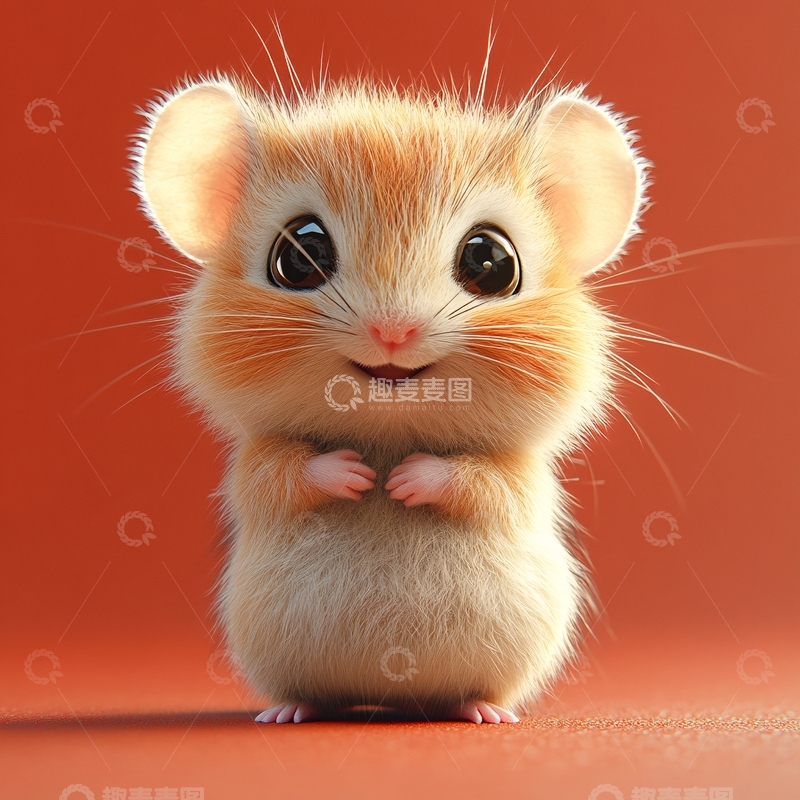 高清大图下载【趣麦麦图】小仓鼠耳朵特写1