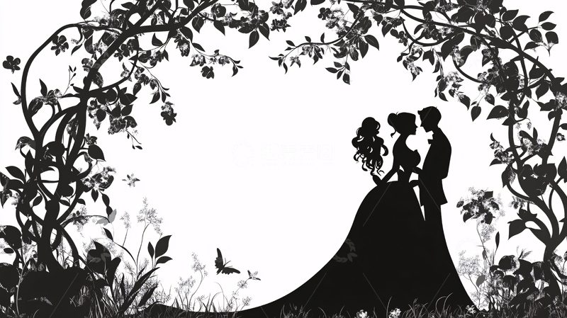高清大图下载【趣麦麦图】剪影简约婚礼