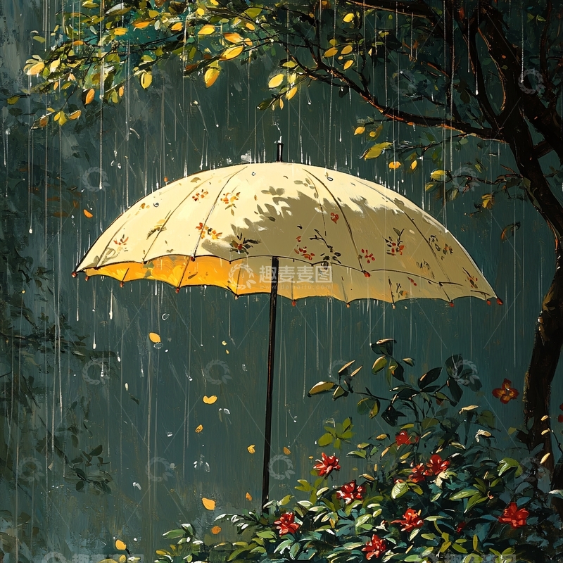 高清大图下载【趣麦麦图】水彩插画油纸伞画