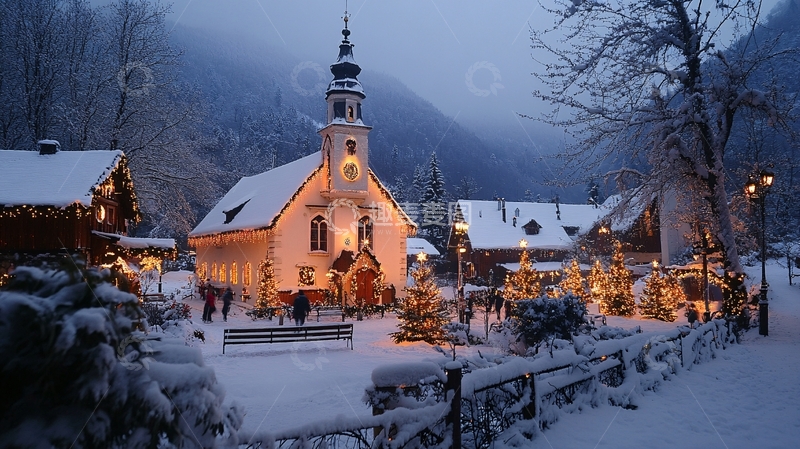 高清大图下载【趣麦麦图】欧洲小镇圣诞节3