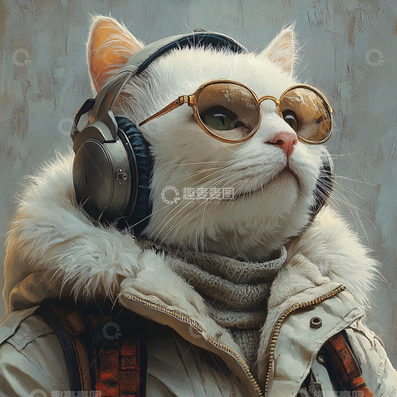 高清大图下载【趣麦麦图】潮酷小猫