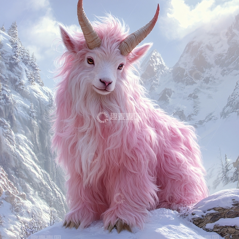 高清大图下载【趣麦麦图】阿尔巴斯羊插画2