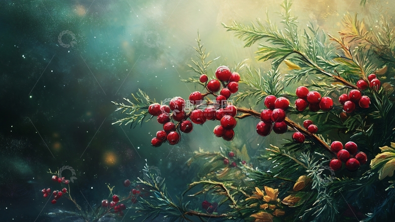 高清大图下载【趣麦麦图】唯美冬青果实1