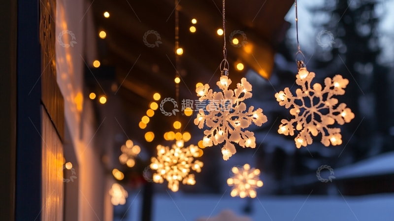 高清大图下载【趣麦麦图】雪花装饰灯3
