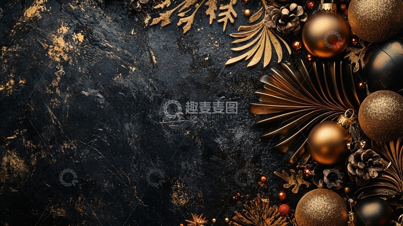 高清大图下载【趣麦麦图】金色壁纸圣诞节素材2