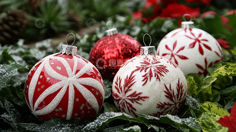高清大图下载【趣麦麦图】圣诞节装饰彩球11