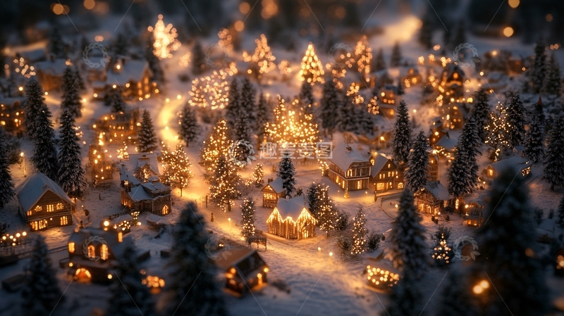 高清大图下载【趣麦麦图】微缩雪场景