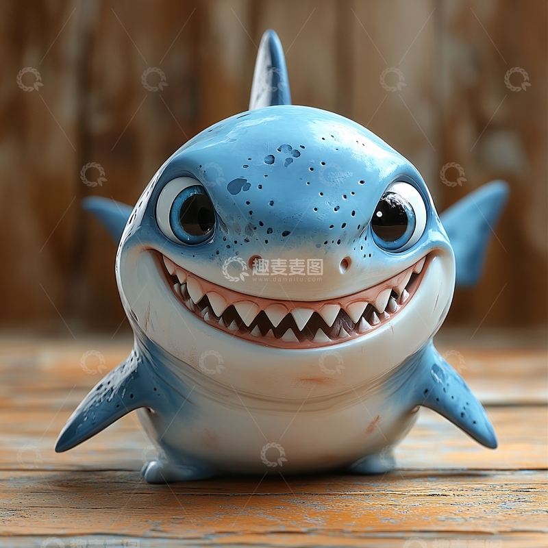 高清大图下载【趣麦麦图】卡通鲨鱼立体画2