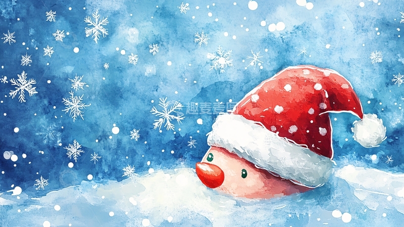 高清大图下载【趣麦麦图】插画雪人2