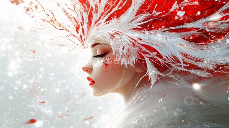 高清大图下载【趣麦麦图】数字美女插画6