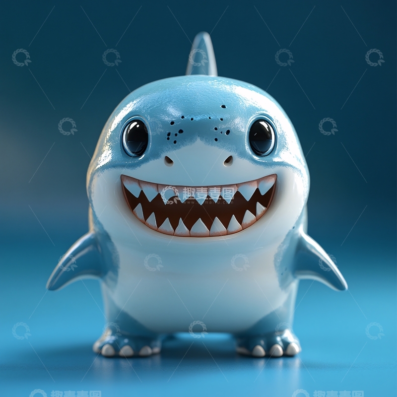 高清大图下载【趣麦麦图】鲨鱼拟人卡通形象