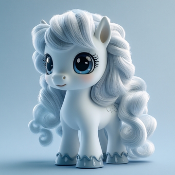 白色小马盲盒玩具