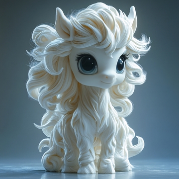 白色彩虹小马盲盒玩具