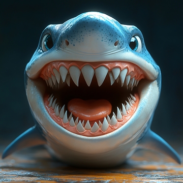 卡通鲨鱼立体画1
