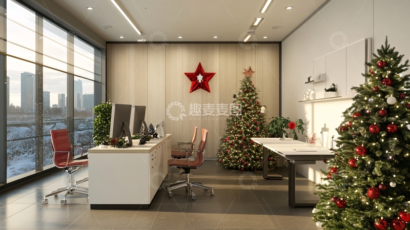 高清大图下载【趣麦麦图】圣诞直播背景