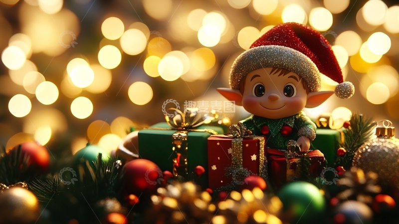 高清大图下载【趣麦麦图】圣诞节礼物人偶