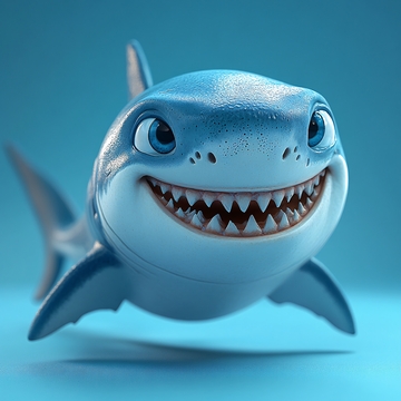 卡通鲨鱼立体画3