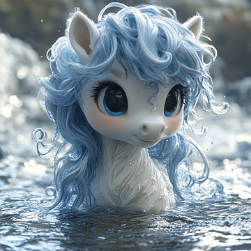 白色卡通盲盒玩具