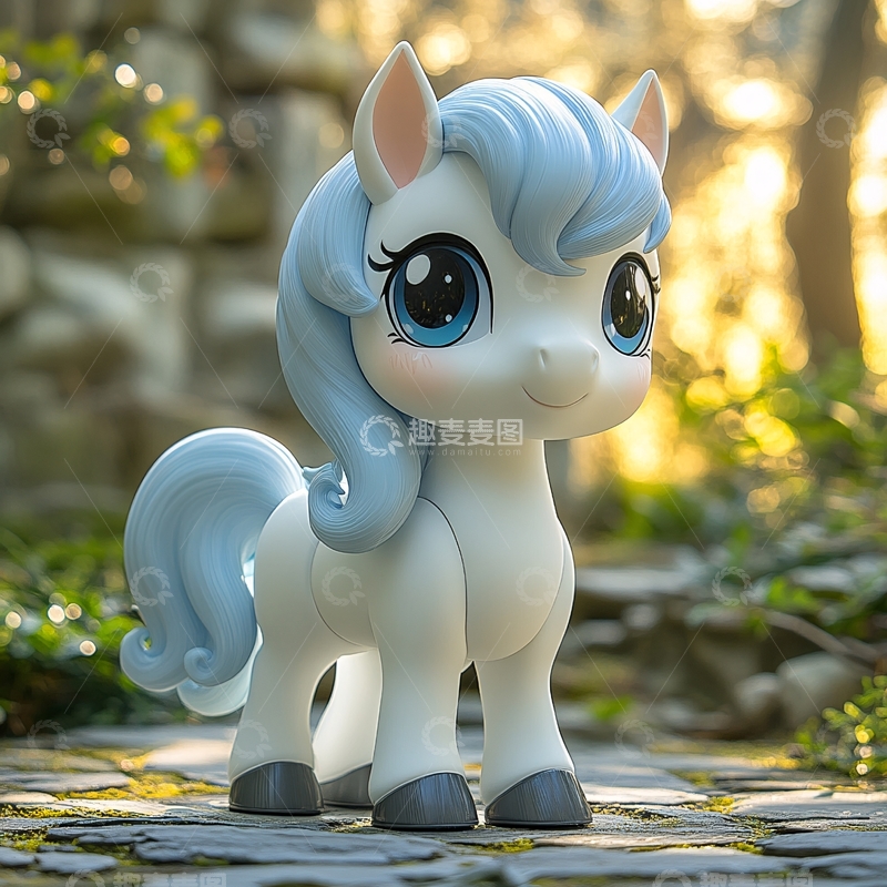 高清大图下载【趣麦麦图】白色彩虹动物模型1