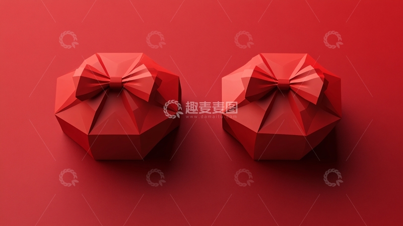 高清大图下载【趣麦麦图】红色礼盒节日庆典