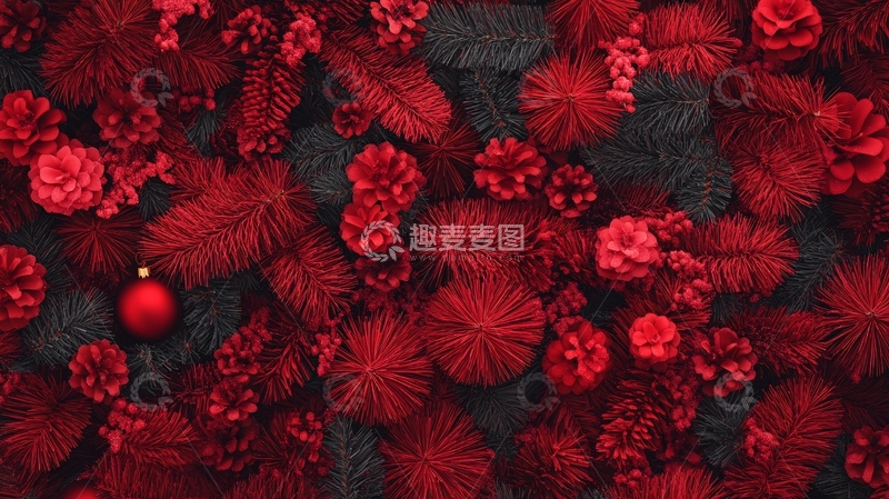 高清大图下载【趣麦麦图】圣诞树装饰图案