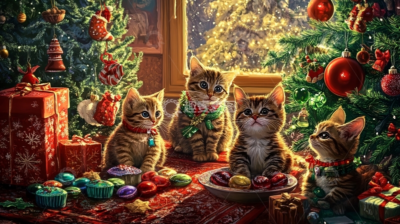 高清大图下载【趣麦麦图】卡通猫咪壁纸13