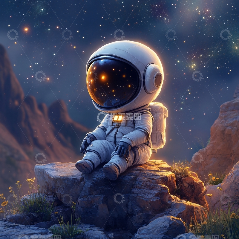 高清大图下载【趣麦麦图】超萌宇航员素材