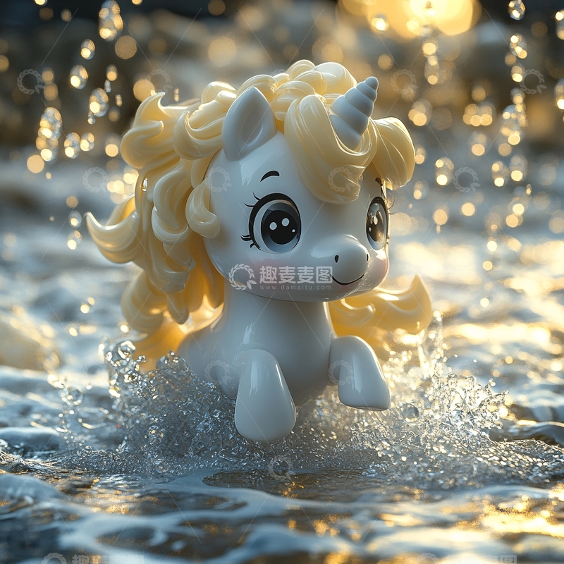 高清大图下载【趣麦麦图】白色彩虹小马模型