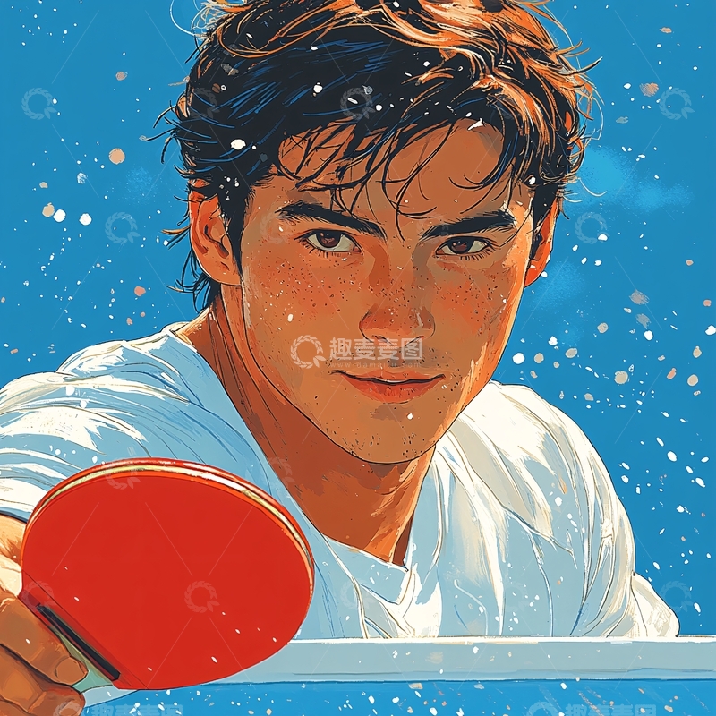 高清大图下载【趣麦麦图】个人原创插画运动员