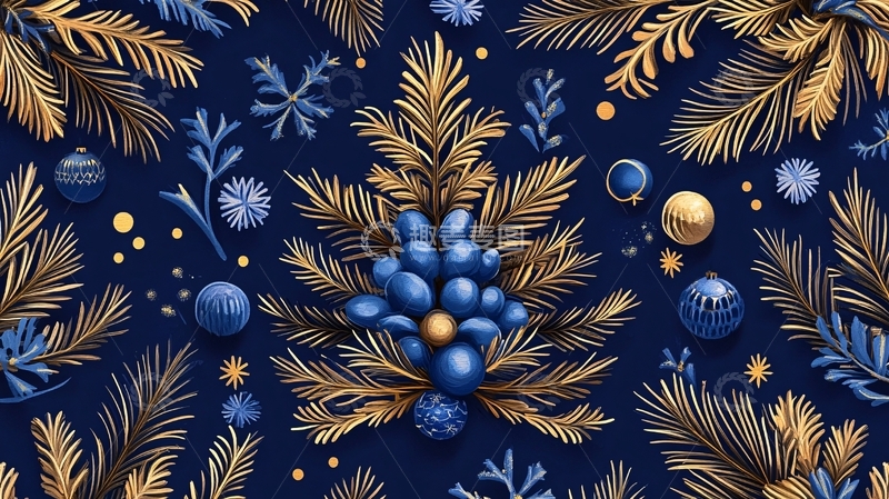 高清大图下载【趣麦麦图】金色壁纸圣诞节素材3