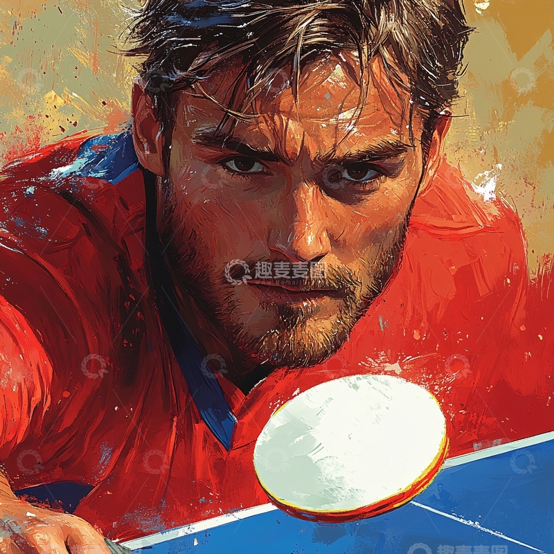 高清大图下载【趣麦麦图】乒乓球装饰画