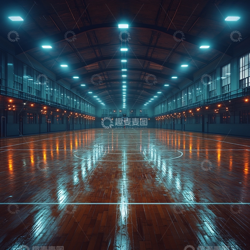 高清大图下载【趣麦麦图】室内篮球场