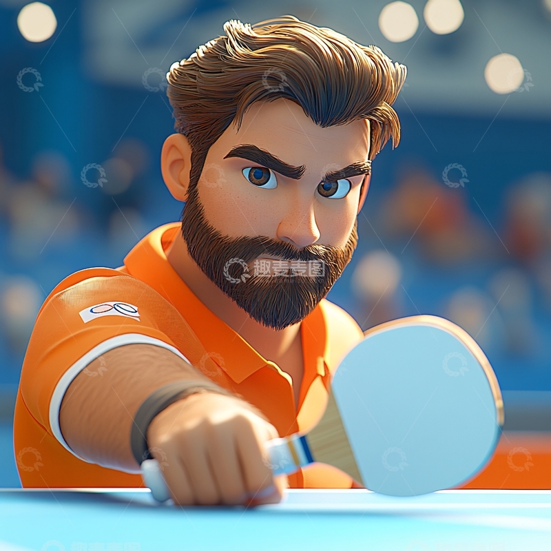 高清大图下载【趣麦麦图】乒乓球人物1