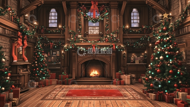 高清大图下载【趣麦麦图】圣诞中庭3