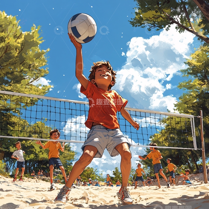 打排球插画
