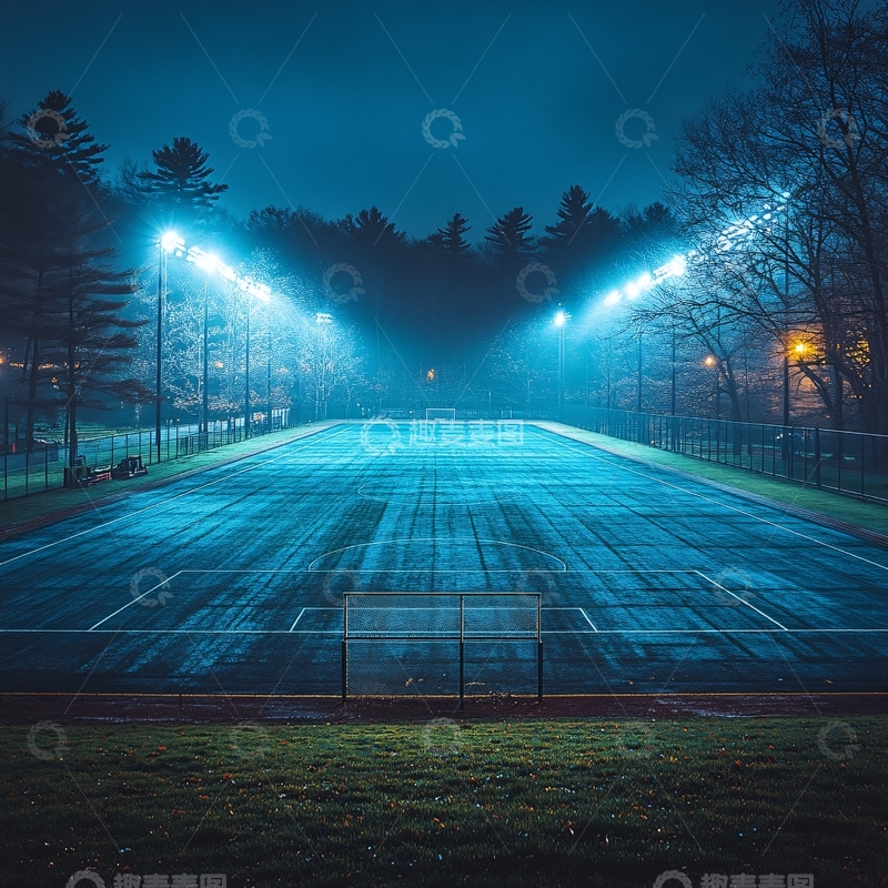 高清大图下载【趣麦麦图】雾中运动场