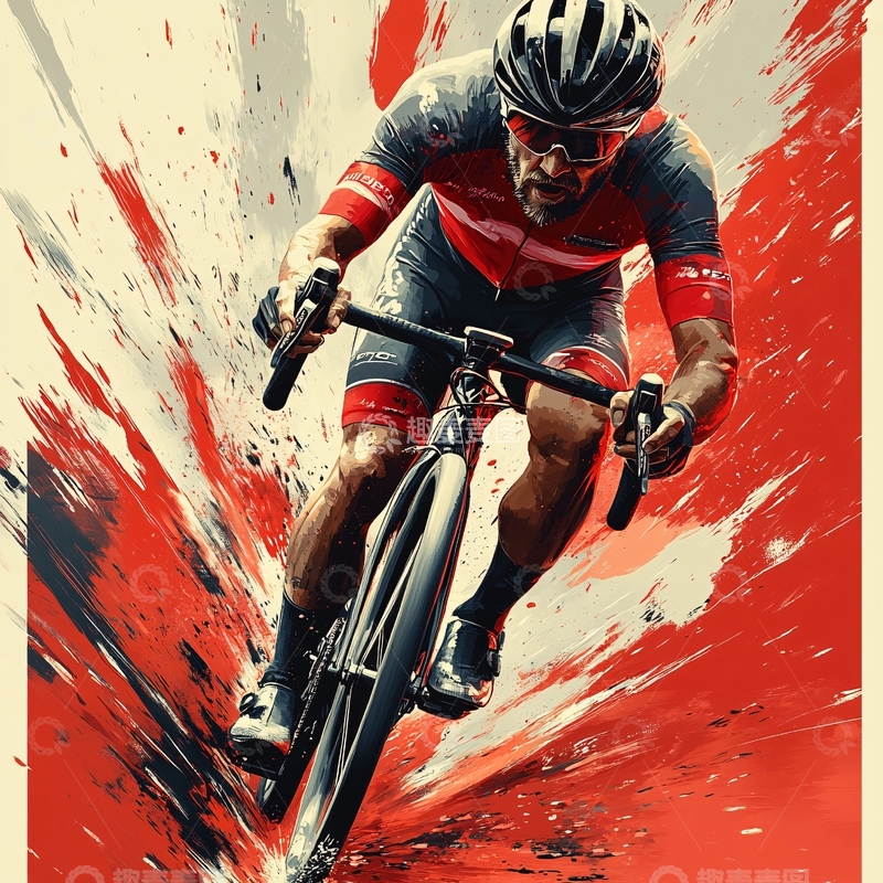高清大图下载【趣麦麦图】运动自行车海报