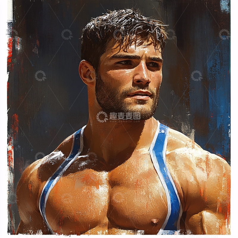 高清大图下载【趣麦麦图】个人原创插画运动员1