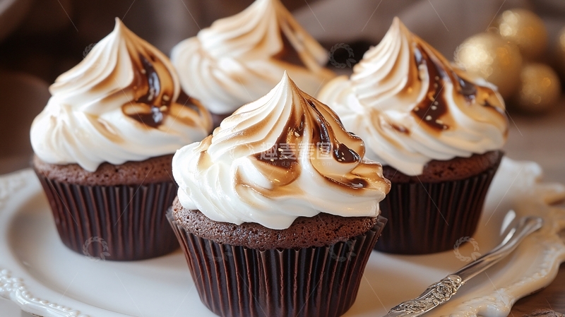 高清大图下载【趣麦麦图】-巧克力蛋糕小纸杯蛋糕