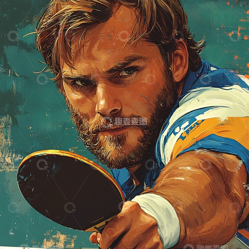 高清大图下载【趣麦麦图】乒乓球装饰画1