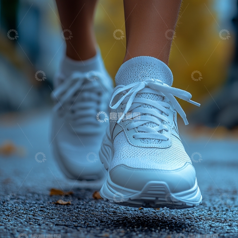 高清大图下载【趣麦麦图】白色运动训练鞋