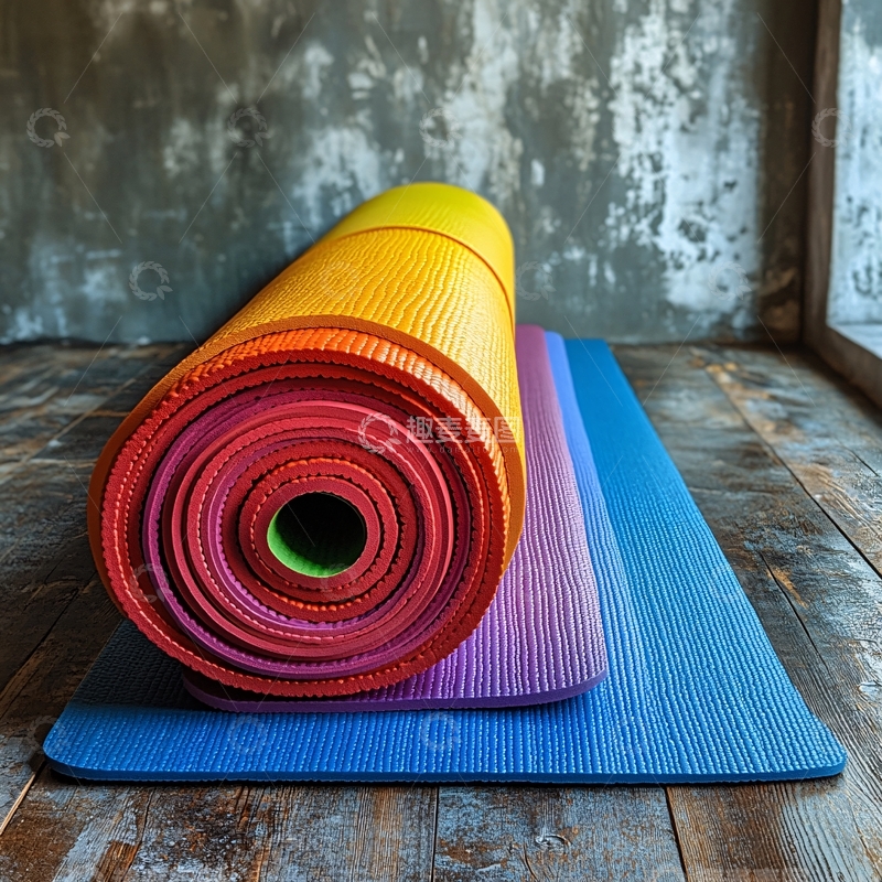高清大图下载【趣麦麦图】瑜伽垫排列多样颜色