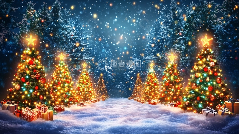 高清大图下载【趣麦麦图】唯美圣诞树10