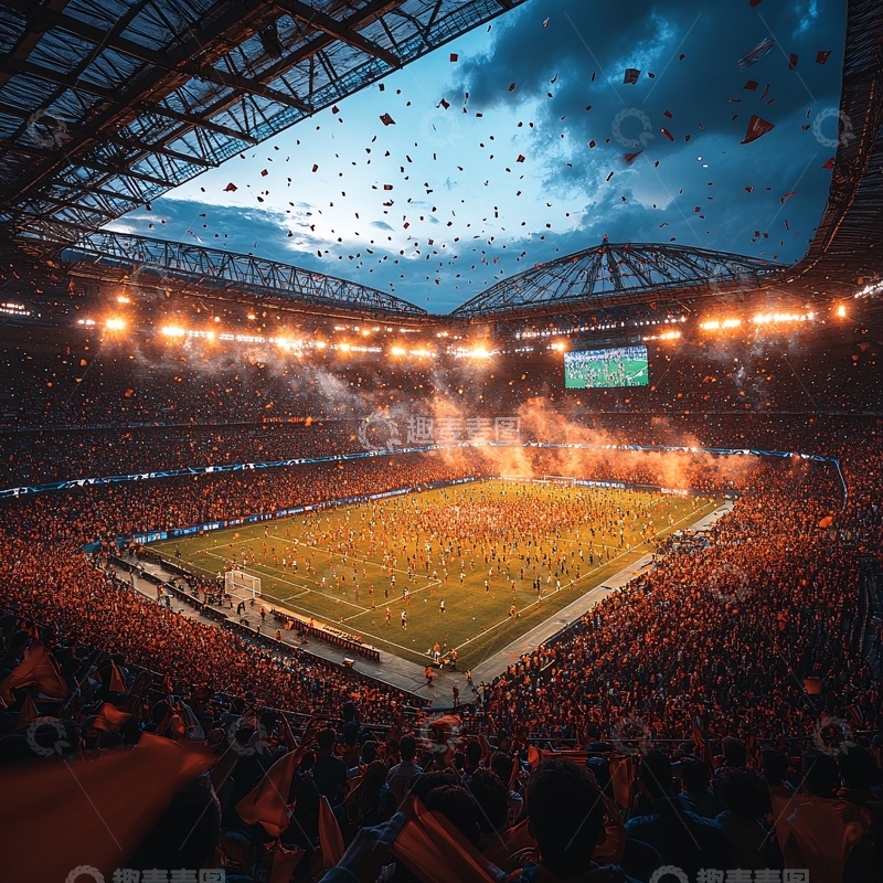 高清大图下载【趣麦麦图】热烈欢呼足球场2