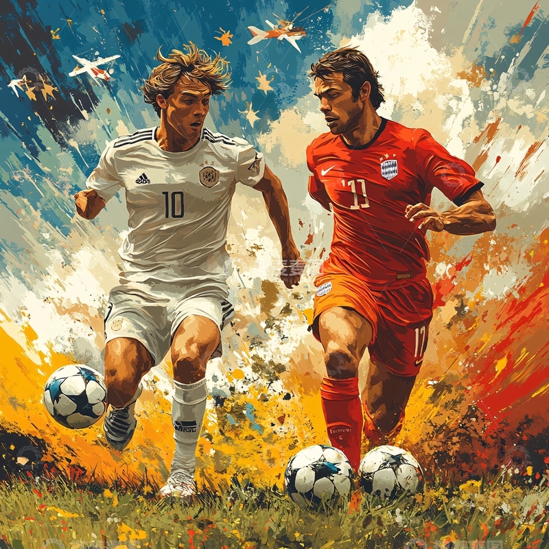 高清大图下载【趣麦麦图】足球员背景墙装饰画