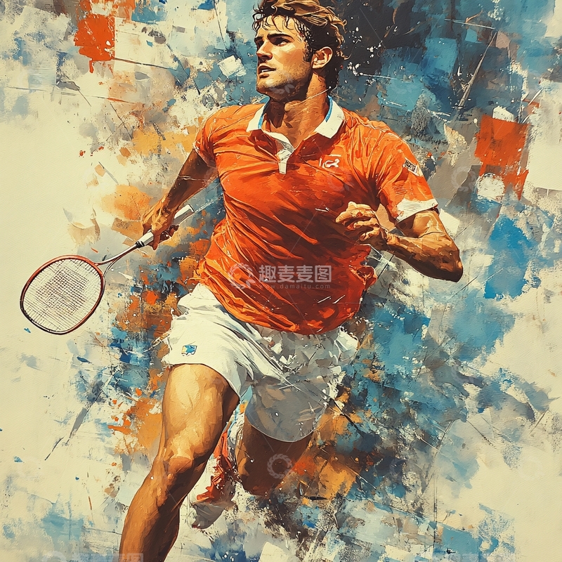 高清大图下载【趣麦麦图】网球馆装饰画