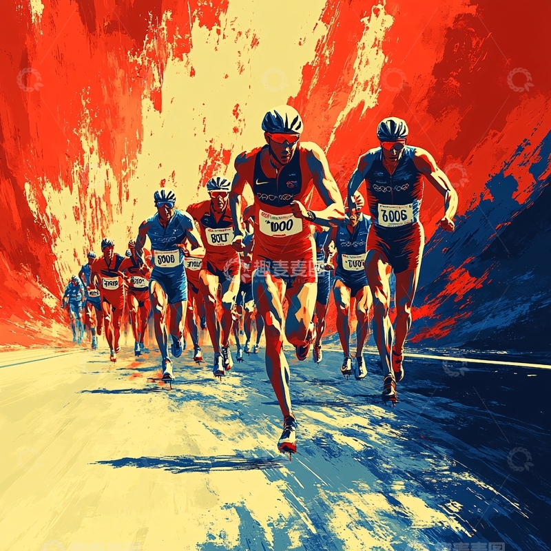 高清大图下载【趣麦麦图】跑步运动比赛背景
